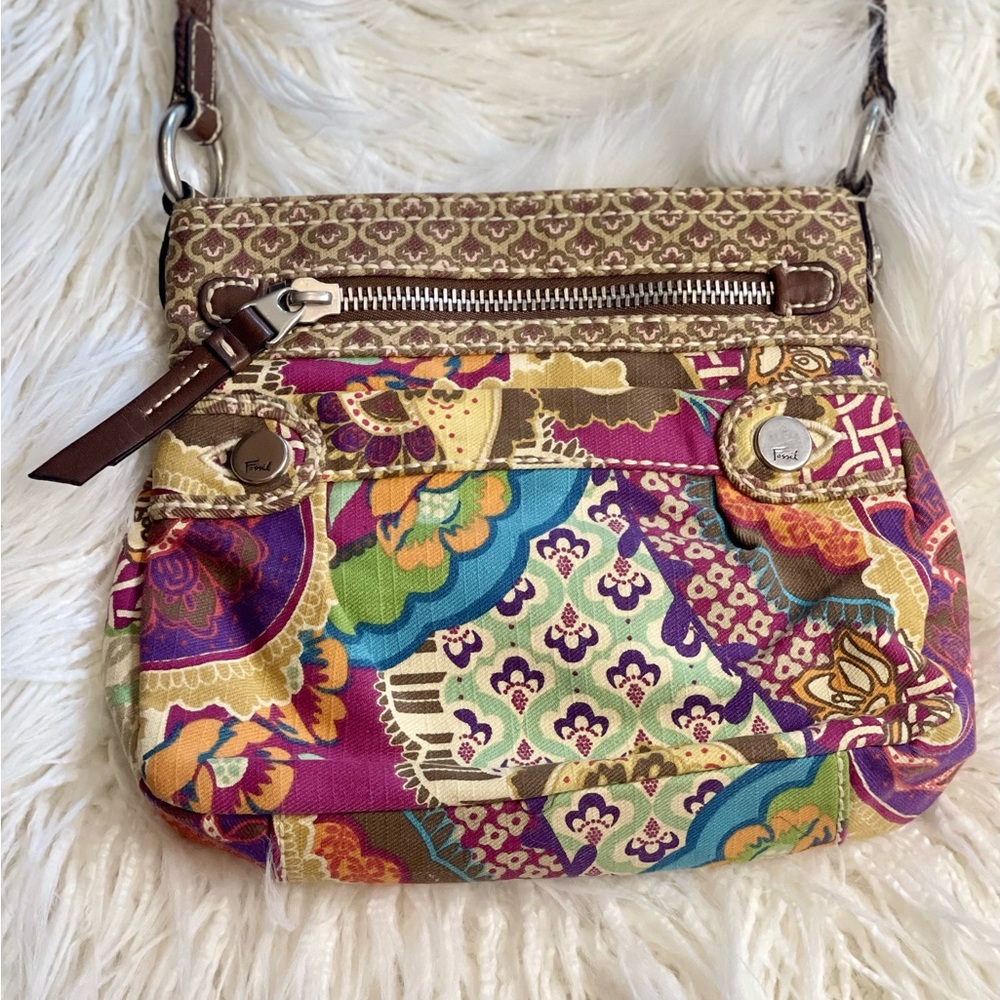 Fossil Boho Multi Color Crossbody Bag Vintage Euc - image 4